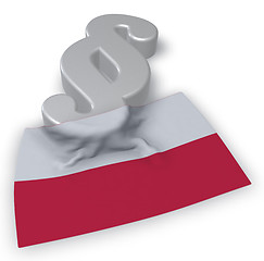 Image showing paragraph symbol and flag of poland - 3d rendering