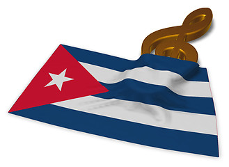 Image showing clef symbol and flag of cuba - 3d rendering