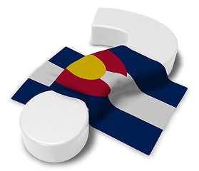 Image showing question mark and flag of colorado - 3d illustration
