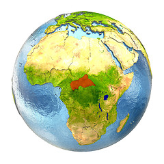 Image showing Central Africa in red on full Earth
