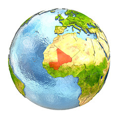 Image showing Mali in red on full Earth