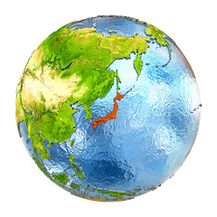 Image showing Japan in red on full Earth