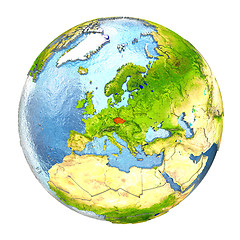 Image showing Czech republic in red on full Earth