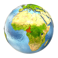 Image showing Cameroon in red on full Earth