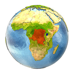 Image showing Democratic Republic of Congo in red on full Earth