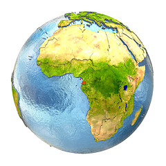 Image showing Equatorial Guinea in red on full Earth
