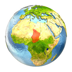 Image showing Chad in red on full Earth