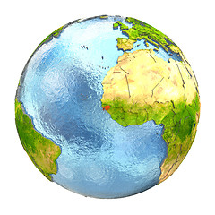 Image showing Guinea-Bissau in red on full Earth