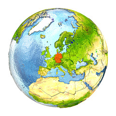 Image showing Germany in red on full Earth