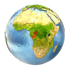 Image showing Congo in red on full Earth