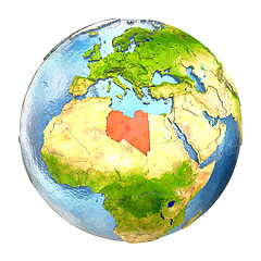 Image showing Libya in red on full Earth