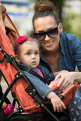 Image showing mother and baby in the park