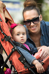 Image showing mother and baby in the park