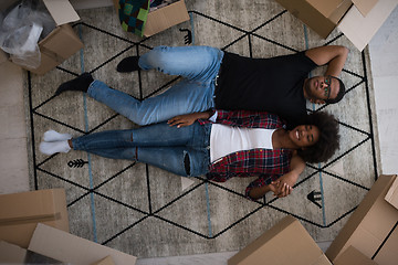 Image showing Top view of attractive young African American couple