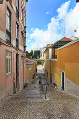 Image showing Street  in old town of Lisbon, Portugal