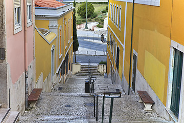 Image showing Old stairs in Lisbon  