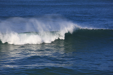 Image showing Sea surf great wave break on coastline