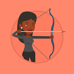 Image showing Archer training with the bow vector illustration.