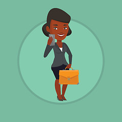 Image showing Business woman making selfie vector illustration.