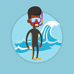 Image showing Young scuba diver vector illustration.