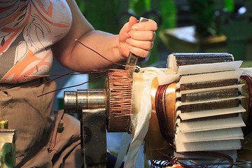 Image showing Stator of a big electric motor