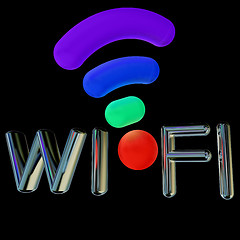 Image showing color wifi icon. 3d illustration