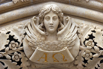 Image showing Angel on the portal of Zagreb cathedral