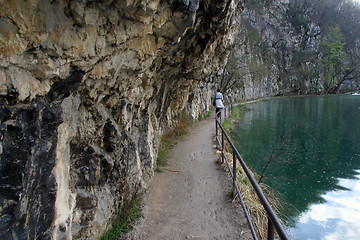 Image showing Pathway in Plitvice Lakes national park in Croatia