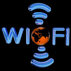 Image showing Gold wifi icon for new year holidays. 3d illustration