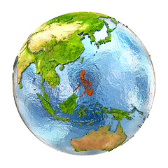 Image showing Philippines in red on full Earth