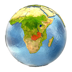 Image showing Zambia in red on full Earth