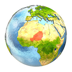 Image showing Niger in red on full Earth