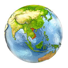 Image showing Vietnam in red on full Earth