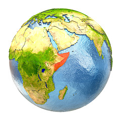 Image showing Somalia in red on full Earth