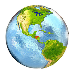 Image showing Honduras in red on full Earth