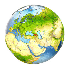 Image showing Georgia in red on full Earth