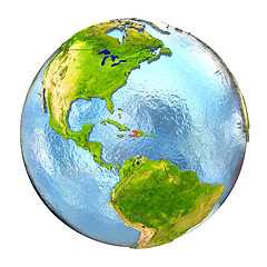 Image showing Haiti in red on full Earth
