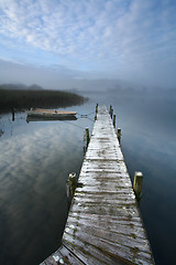 Image showing View on a beautiful  lake in scandinavia in denmark 