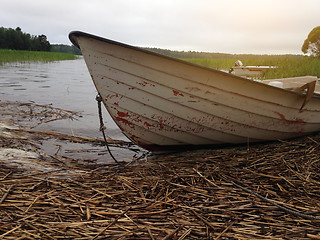 Image showing Boat on lake in summer