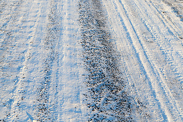 Image showing snowy road, winter