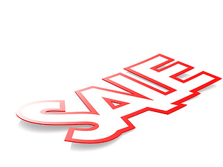 Image showing Isolated sale word on white