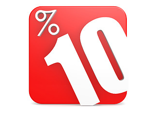 Image showing Red block with 10 percent