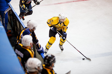 Image showing Moscow, Russia - January, 22, 2017: Amateur hockey league LHL-77. Game between hockey team \