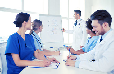 Image showing group of doctors on presentation at hospital