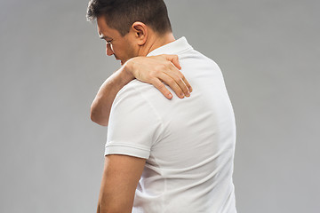 Image showing close up of man suffering from backache