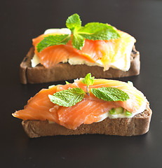 Image showing sandwiches with red fish