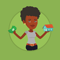 Image showing Woman buying house thanks to loan.