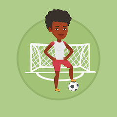 Image showing Football player with ball vector illustration.