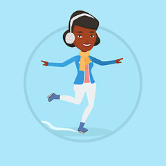 Image showing Woman ice skating vector illustration.