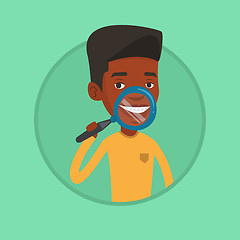 Image showing Man brushing his teeth vector illustration.